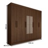 Guarda-Roupa Casal Castlewood com Espelho Castanho Hp - Panorama Móveis