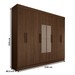 Guarda-Roupa Casal Castlewood com Espelho Castanho Hp - Panorama Móveis
