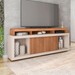 Rack para TV 75 Polegadas 2 Portas com Ripado Aegon Freijo/Off White - Caemmun