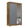 Guarda-Roupa Solteiro Ipanema 2 Portas 2 Gavetas Flex Nature/Cinza - J&a Móveis
