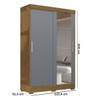 Guarda-Roupa Solteiro Ipanema 2 Portas 2 Gavetas Flex Nature/Cinza - J&a Móveis