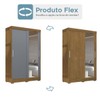 Guarda-Roupa Solteiro Ipanema 2 Portas 2 Gavetas Flex Nature/Cinza - J&a Móveis