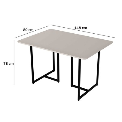 Mesa de Madeira Belle 118 Cm Preto/Off White - Art Panta