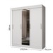 Guarda-Roupa Casal Paris 3 Portas 2 Gavetas com Espelho Branco - J&a Móveis