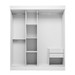 Guarda-Roupa Casal Paris 3 Portas 2 Gavetas com Espelho Flex Nature/Cinza - J&a Móveis