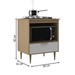 Armário de Cozinha para Cooktop e Micro-Ondas Pérola 1 Gaveta Nogal/Branco - Deibe Móveis