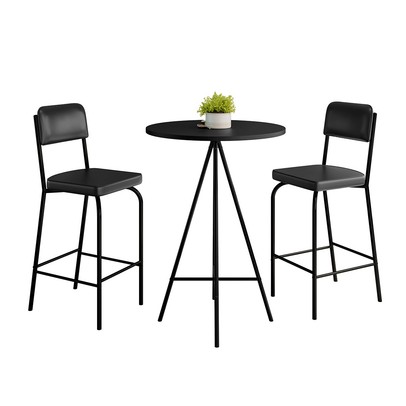 Mesa Bistrô com 2 Banquetas Milão Preto - Art Panta