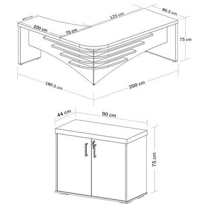 Escritório Completo Juiz 2 Portas 1 Prateleira Carvalho/Branco - Pnr Móveis