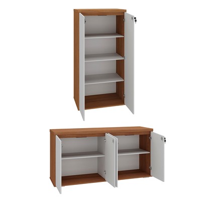 Escritório Completo Comissário 7 Portas 7 Prateleiras Freijó/Branco - Pnr Móveis