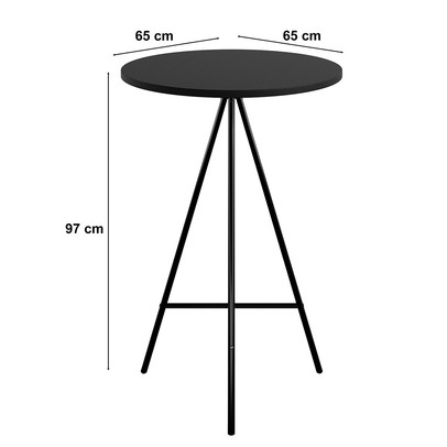 Mesa Bistrô com 2 Banquetas Milão Preto/Marrom - Art Panta