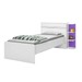 Cama Solteiro Jade com Baú 2 Gavetas Branco/Lilás - J&a Móveis