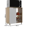 Balcão de Cozinha 1194 1 Porta 2 Prateleiras Nogal/Branco - Deibe Móveis