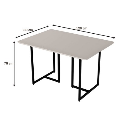 Mesa de Jantar 4 Lugares Belle Tokio Preto/Off White - Art Panta