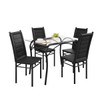 Mesa de Jantar 4 Lugares Lion Tokio com Vidro Preto - Art Panta