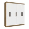 Guarda-Roupa Casal New Xangai 6 Portas 2 Gavetas 100% Mdf Off White/Nogueira - Doripel