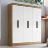Guarda-Roupa Casal New Xangai 6 Portas 2 Gavetas 100% Mdf Off White/Nogueira - Doripel