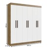 Guarda-Roupa Casal New Xangai 6 Portas 2 Gavetas 100% Mdf Off White/Nogueira - Doripel