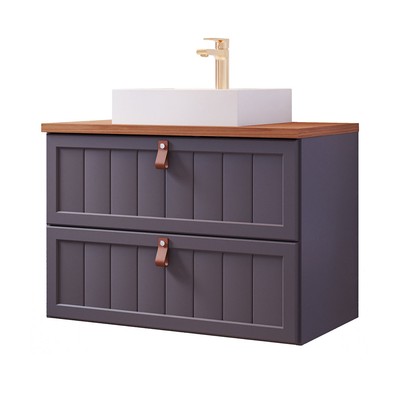 Armário de Banheiro Sense 60 Cm 1 Porta e 1 Gaveta 100% Mdf Titanium/Freijó - Mgm Móveis