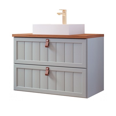 Armário de Banheiro Sense 60 Cm 1 Porta e 1 Gaveta 100% Mdf Pistache/Freijó - Mgm Móveis