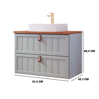 Armário de Banheiro Sense 60 Cm 1 Porta e 1 Gaveta 100% Mdf Pistache/Freijó - Mgm Móveis