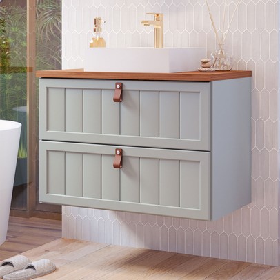 Armário de Banheiro Sense 60 Cm 1 Porta e 1 Gaveta 100% Mdf Pistache/Freijó - Mgm Móveis