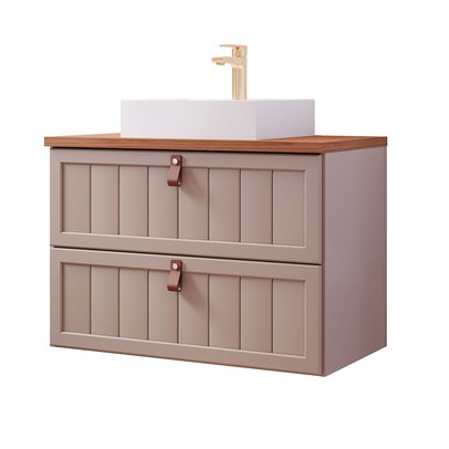 Armário de Banheiro Sense 80 Cm 1 Porta e 1 Gaveta 100% Mdf Cappuccino/Freijó - Mgm Móveis