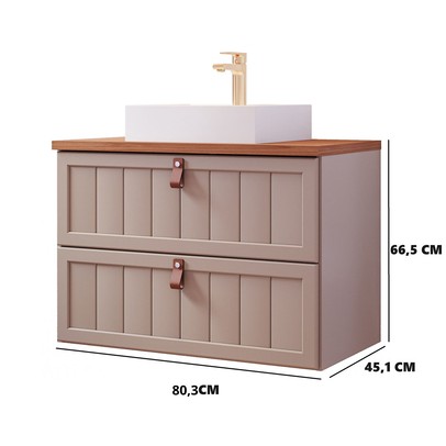 Armário de Banheiro Sense 80 Cm 1 Porta e 1 Gaveta 100% Mdf Cappuccino/Freijó - Mgm Móveis