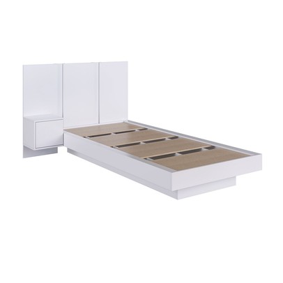 Cama Solteiro Zurique 1 Porta Branco - Art In Móveis