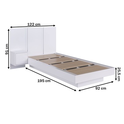 Cama Solteiro Zurique 1 Porta Branco - Art In Móveis