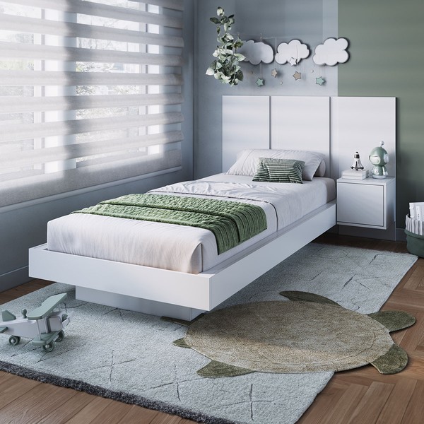 Cama Solteiro Zurique 1 Porta Branco - Art In Móveis