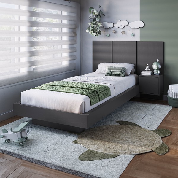 Cama Solteiro Zurique 1 Porta Grafite - Art In Móveis