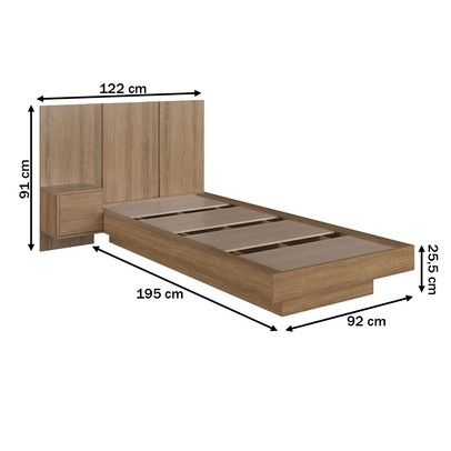 Cama Solteiro Zurique 1 Porta Mel - Art In Móveis