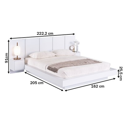 Cama Queen Zurique 2 Portas Branco - Art In Móveis