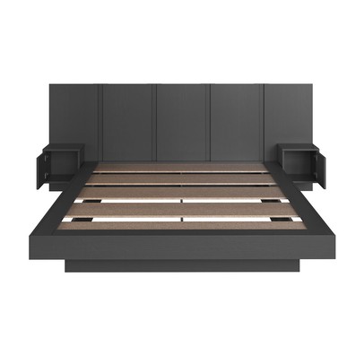 Cama Queen Zurique 2 Portas Grafite - Art In Móveis