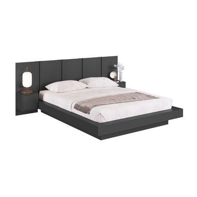 Cama Queen Zurique 2 Portas Grafite - Art In Móveis