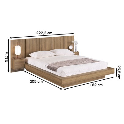 Cama Queen Zurique 2 Portas Mel - Art In Móveis