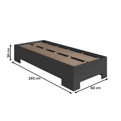 Cama Solteiro Xangai Grafite - Art In Móveis