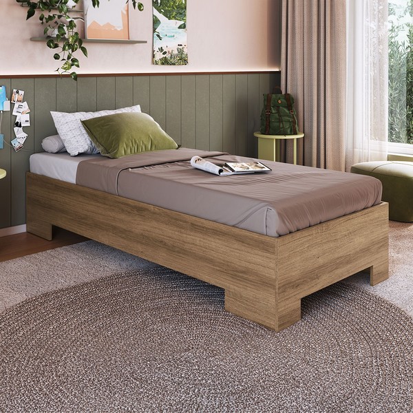 Cama Solteiro Xangai Mel - Art In Móveis