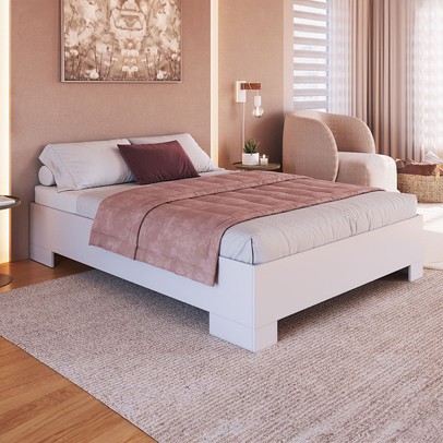 Cama Casal Xangai Branco - Art In Móveis