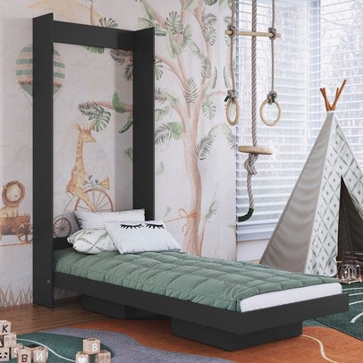 Cama Solteiro Vancouver Articulável Grafite - Art In Móveis