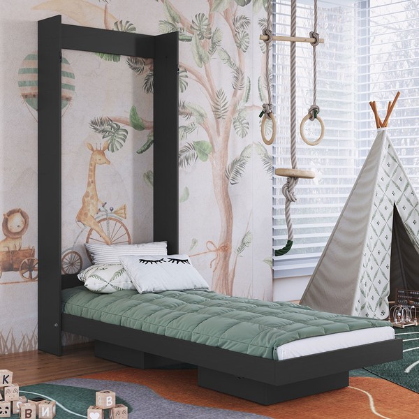 Cama Solteiro Vancouver Articulável Grafite - Art In Móveis