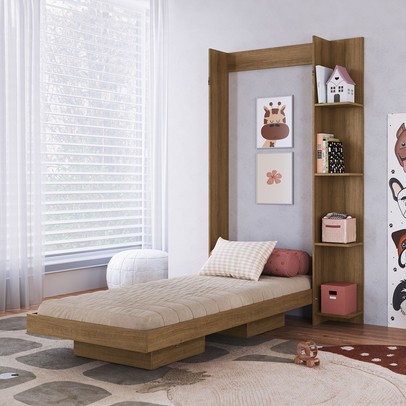 Cama Solteiro Vancouver Articulável 4 Prateleiras Mel - Art In Móveis