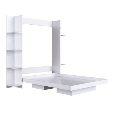 Cama Casal Vancouver Articulável 8 Prateleiras Branco - Art In Móveis