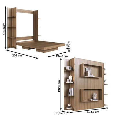 Cama Casal Vancouver Articulável 8 Prateleiras Mel - Art In Móveis