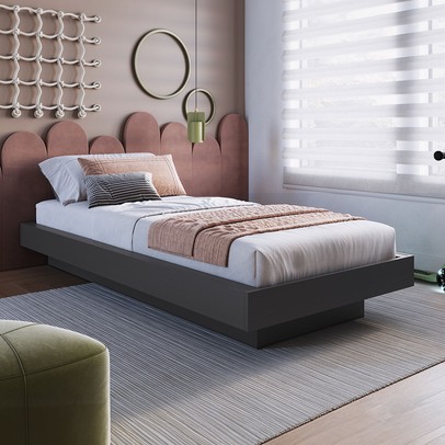 Cama Solteiro Zurique Grafite - Art In Móveis