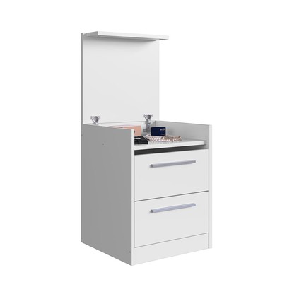 Mesa de Cabeceira Lock 2 Gavetas Branco - Art In Móveis