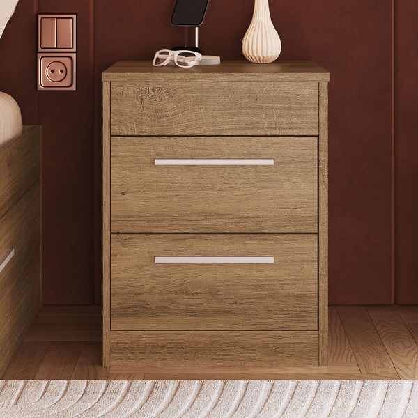 Mesa de Cabeceira Lock 2 Gavetas Mel - Art In Móveis