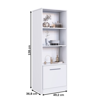 Estante para Livros Lock 1 Porta com Compartimento Oculto Branco - Art In Móveis