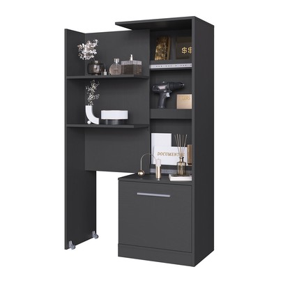 Estante para Livros Lock 1 Porta com Compartimento Oculto Grafite - Art In Móveis