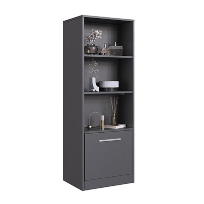 Estante para Livros Lock 1 Porta com Compartimento Oculto Grafite - Art In Móveis